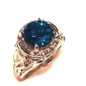 Swiss blue topaz in silver.
